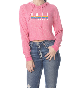 Rainbow Stripe Cropped Hoodie