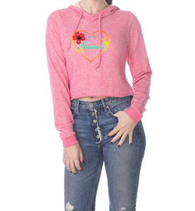 Hibiscus Heart Cropped Hoodie