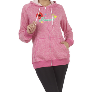 Hawaii Hibiscus Zip Hoodie