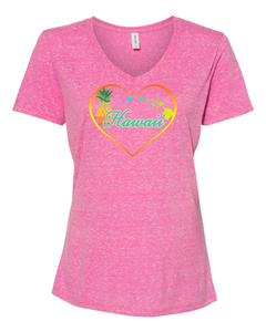 Pineapple Heart on V-Neck