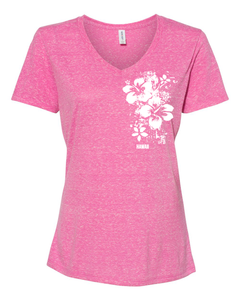 Vertical Hibiscus V-Neck