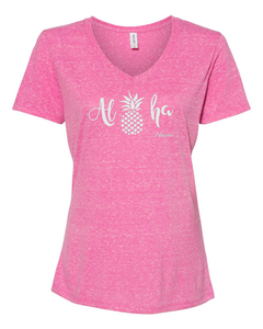 Aloha Pineapple V-Neck