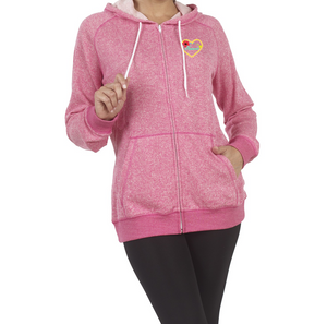 Plumeria Heart Zip Hoodie