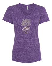 Load image into Gallery viewer, Rhinestone Pineapple V-Neck
