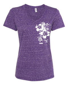 Vertical Hibiscus V-Neck