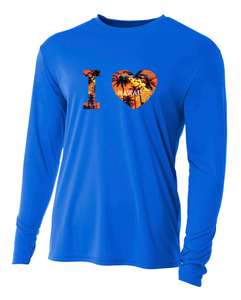 I Heart Hawaii Adult Athletic Long Sleeve