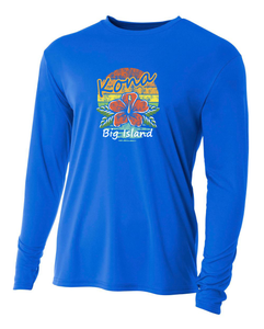 Rainbow Hibiscus Adult Athletic Long Sleeve