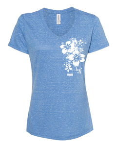 Vertical Hibiscus V-Neck