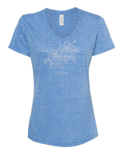 Load image into Gallery viewer, Rhinestone Double Hibiscus V-Neck
