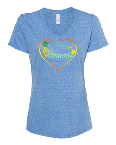 Pineapple Heart on V-Neck