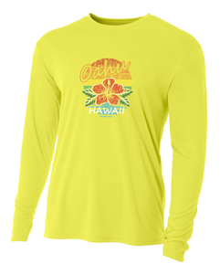 Rainbow Hibiscus Adult Athletic Long Sleeve