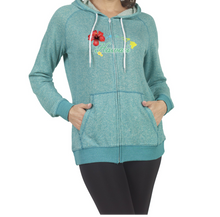 Load image into Gallery viewer, Hawaii Hibiscus Zip Hoodie
