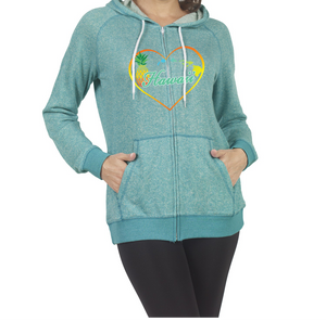 Pineapple Heart Zip Hoodie