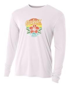 Rainbow Hibiscus Adult Athletic Long Sleeve